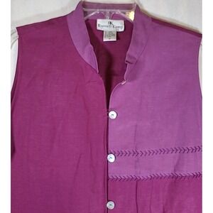 Russell Kemp Sleeveless Blouse Womens Size 16 Linen/Rayon Blend Purple Designer